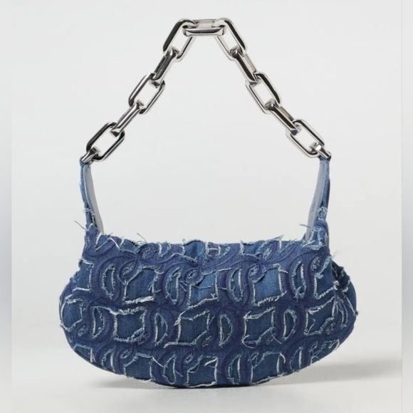 NWT Christian Louboutin Blue Denim Shoulder Bag - Picture 15 of 16